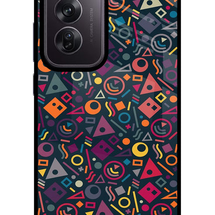Geometric Abstract Oppo Reno12 Pro 5G Glass Case Back Cover by Casekaro