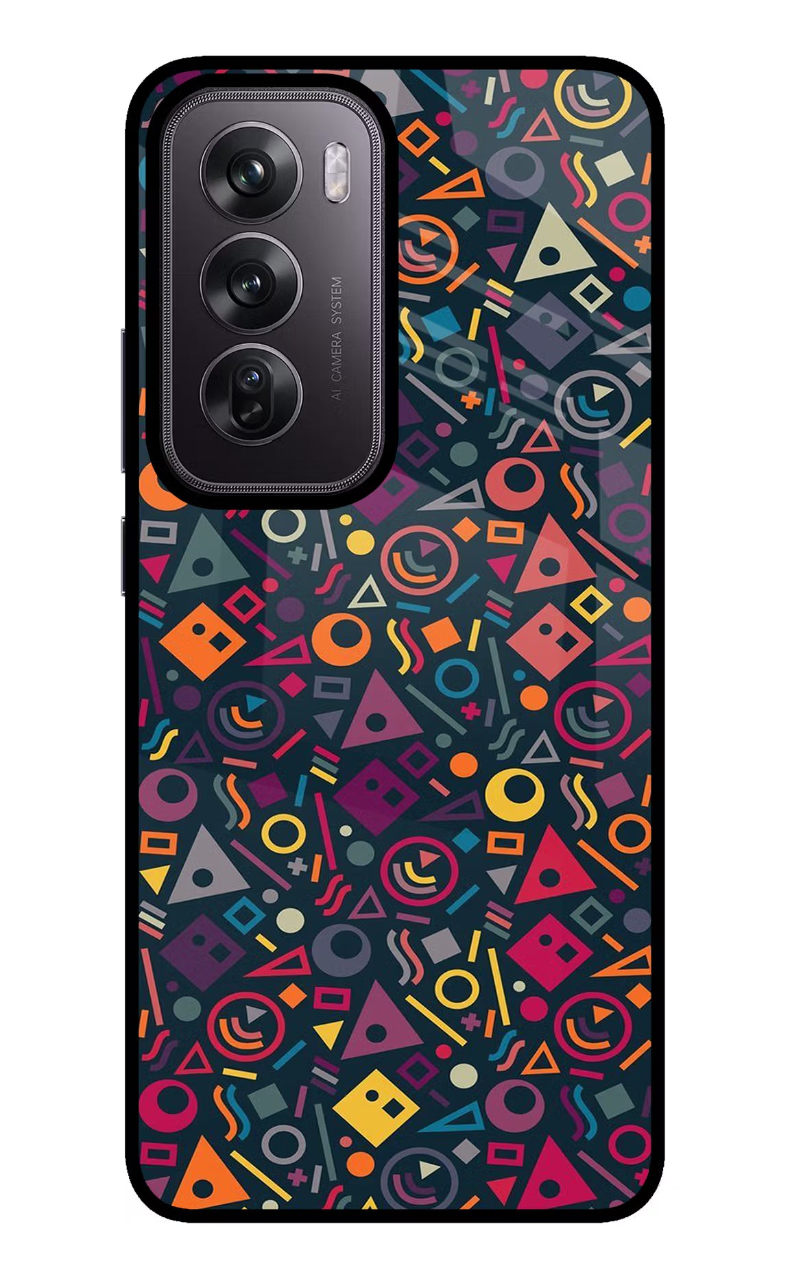 Geometric Abstract Oppo Reno12 Pro 5G Glass Case Back Cover by Casekaro