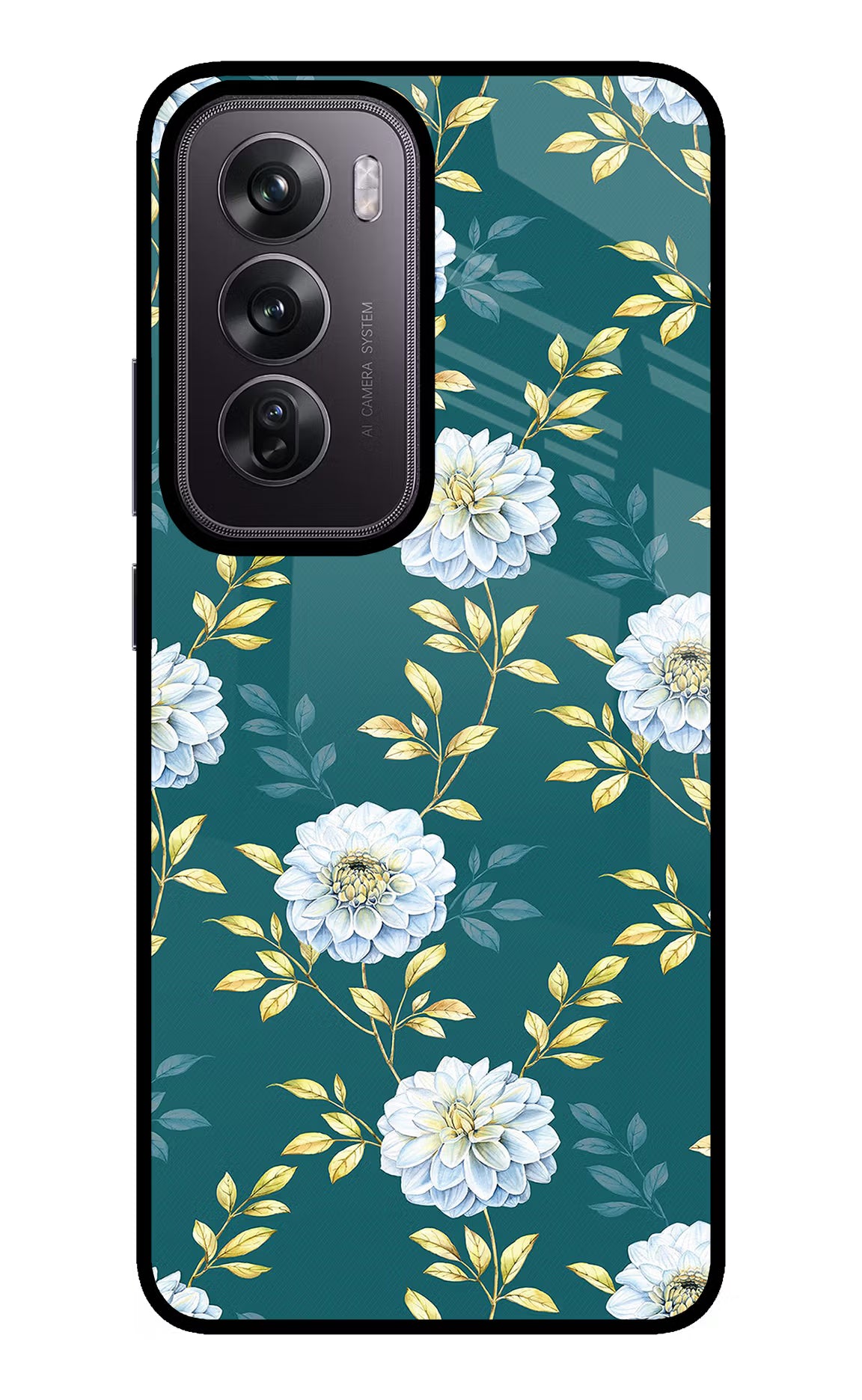Flowers Oppo Reno12 Pro 5G Glass Case Back Cover by Casekaro