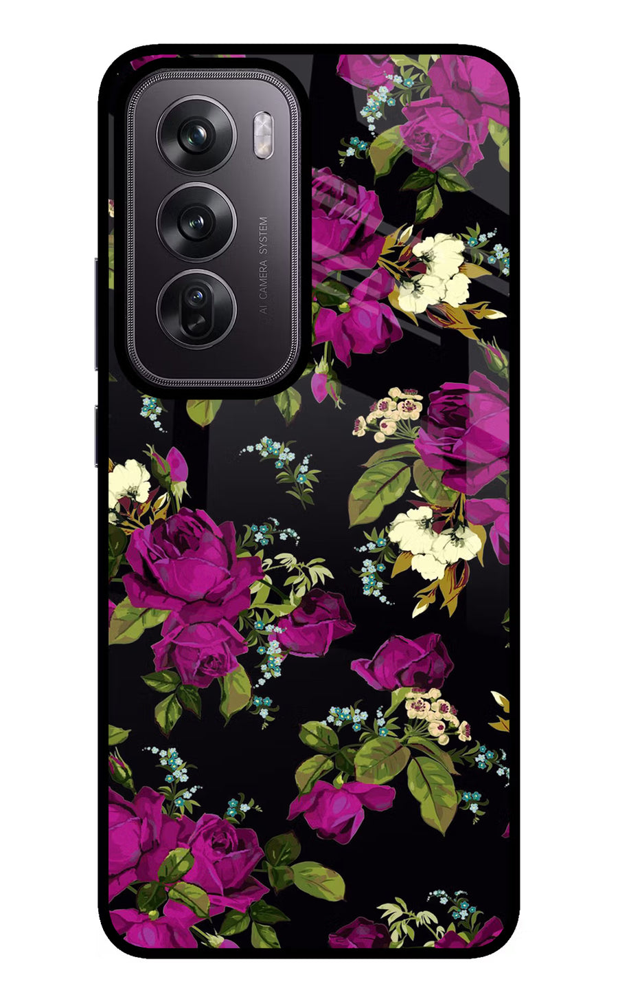 Flowers Oppo Reno12 Pro 5G Back Cover, Glass case