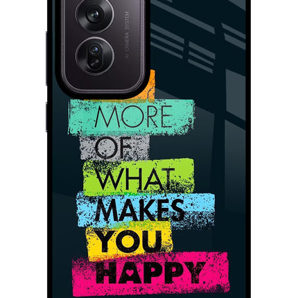 Do More Of What Makes You Happy Oppo Reno12 Pro 5G Glass Case Back Cover by Casekaro