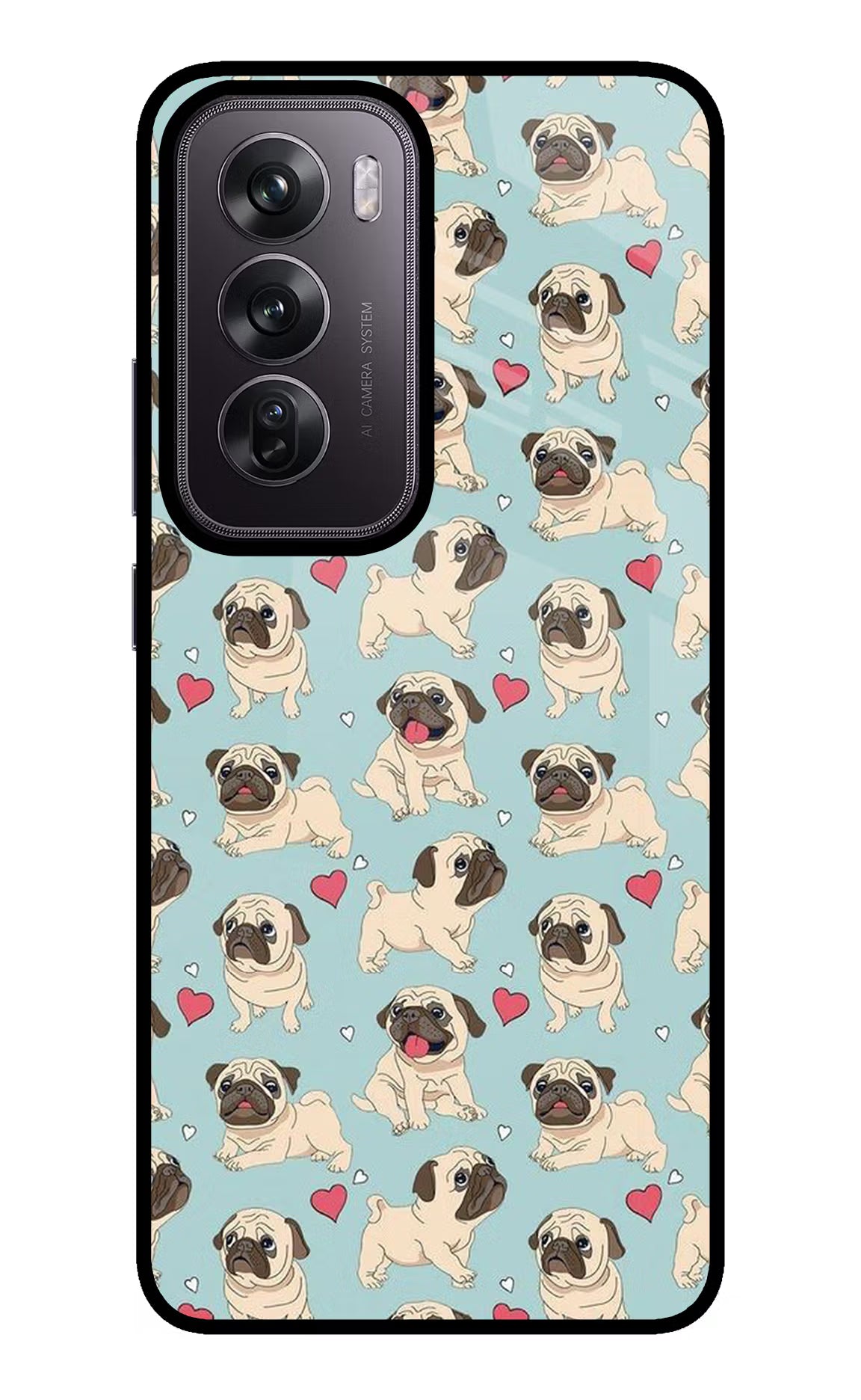 Pug Dog Oppo Reno12 Pro 5G Glass Case Back Cover by Casekaro