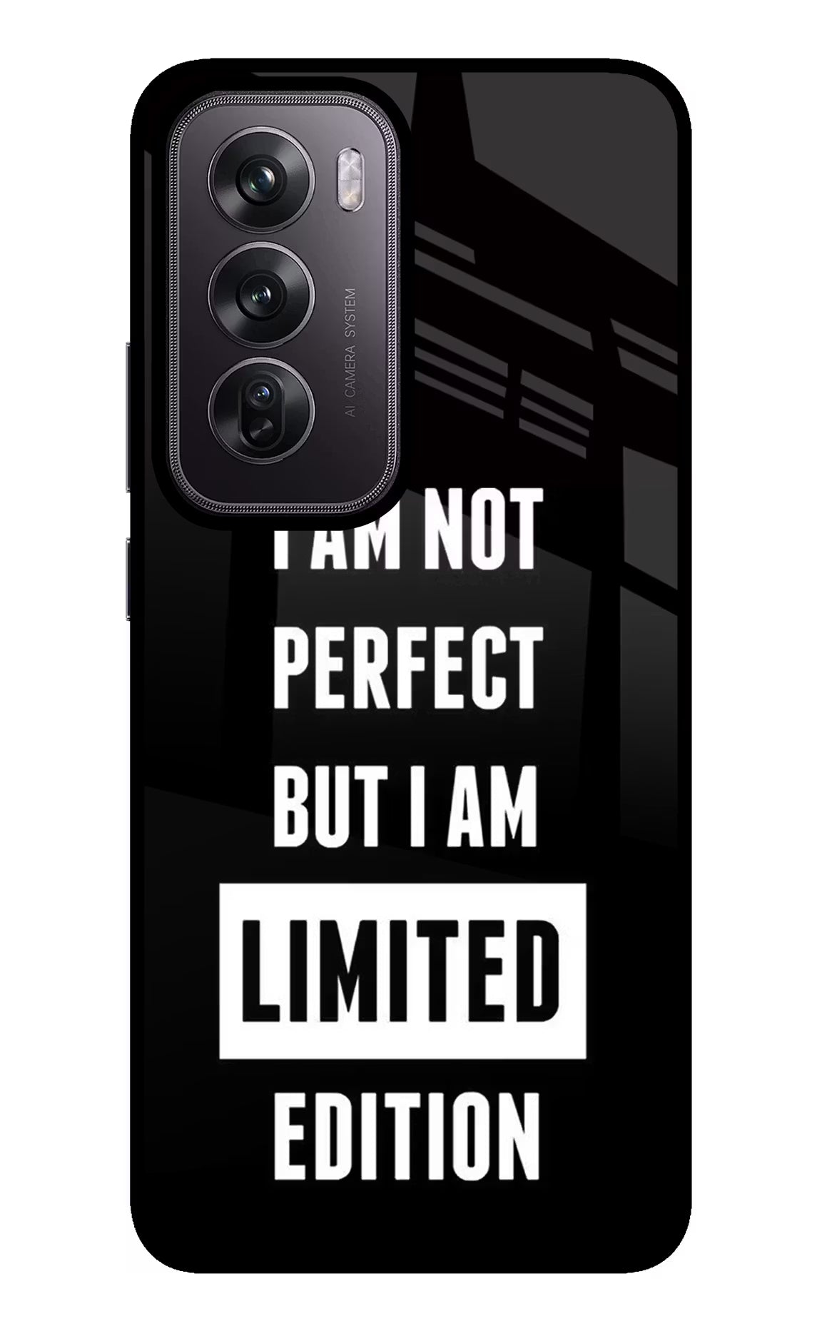 I Am Not Perfect But I Am Limited Edition Oppo Reno12 Pro 5G Glass Case Back Cover by Casekaro