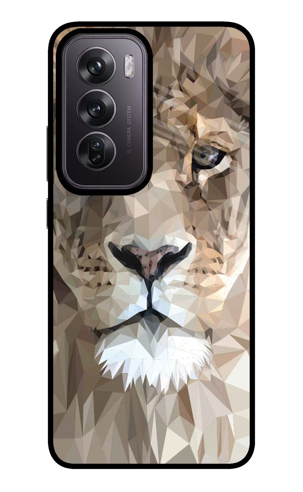 Lion Art Oppo Reno12 Pro 5G Glass Case Back Cover by Casekaro