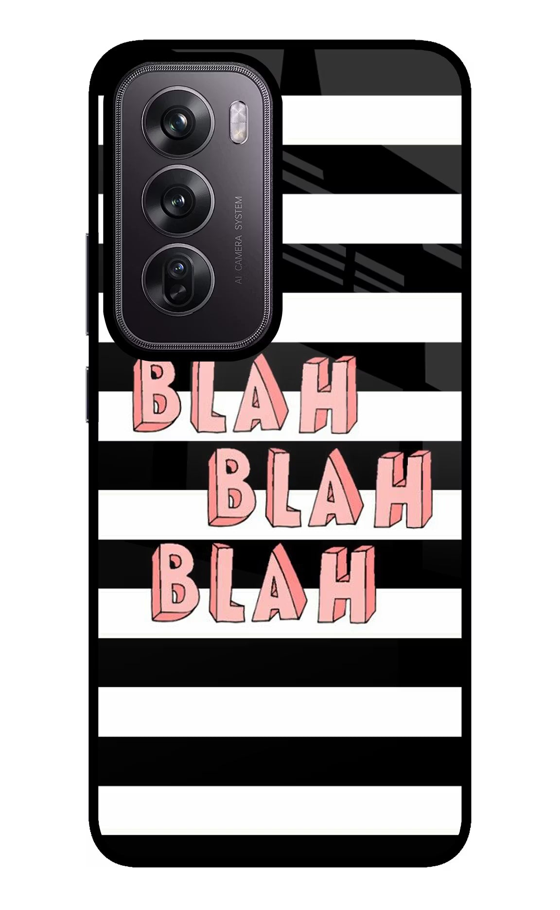 Blah Blah Blah Oppo Reno12 Pro 5G Glass Case Back Cover by Casekaro