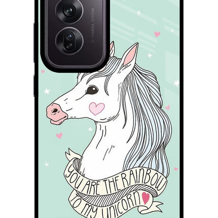 Unicorn Wallpaper Oppo Reno12 Pro 5G Glass Case Back Cover by Casekaro