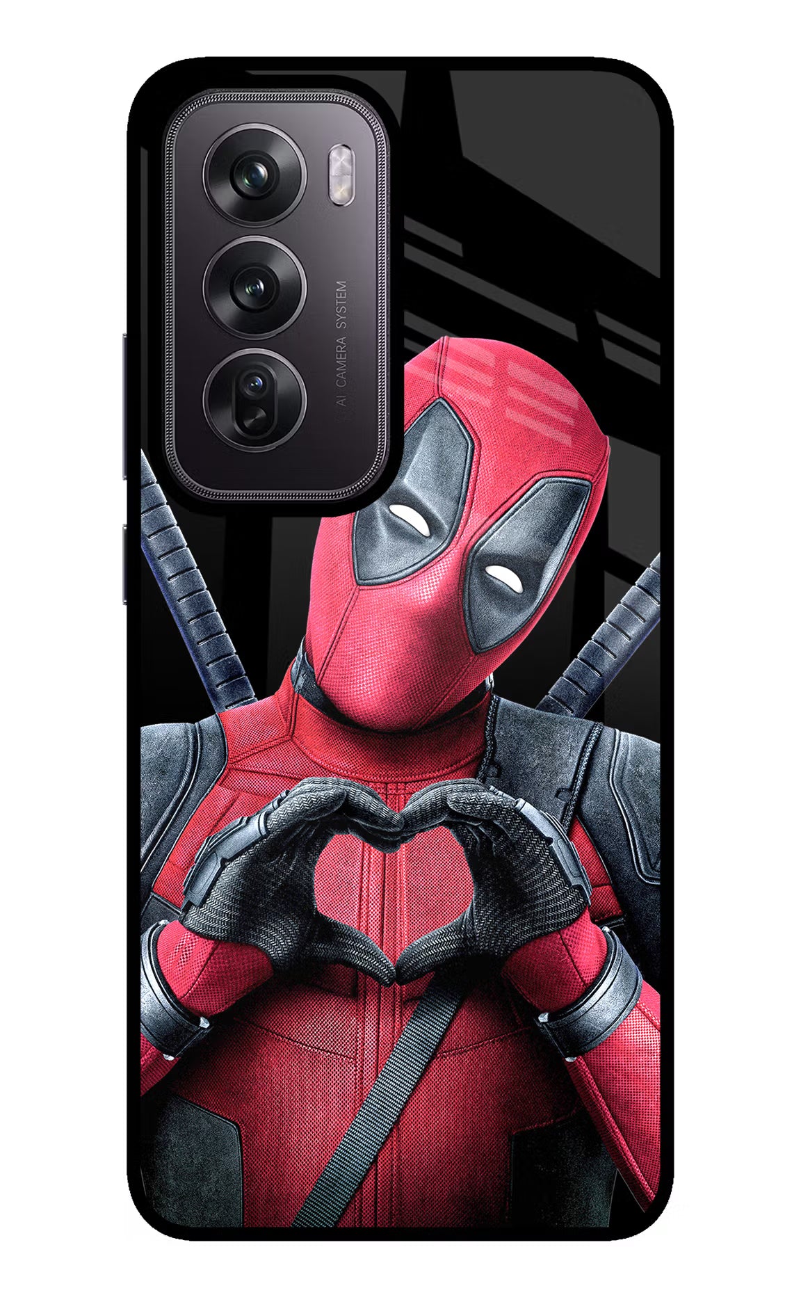 Deadpool Oppo Reno12 Pro 5G Glass Case Back Cover by Casekaro