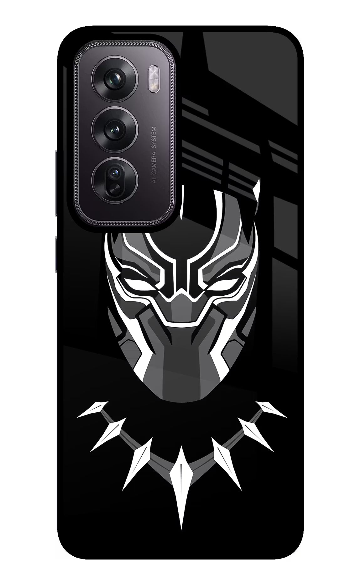 Black Panther Oppo Reno12 Pro 5G Glass Case Back Cover by Casekaro
