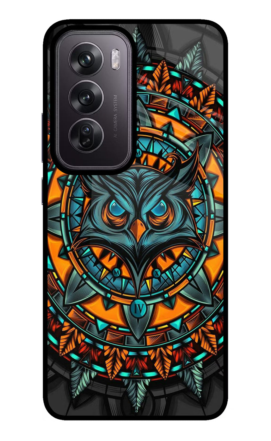 Angry Owl Art Oppo Reno12 Pro 5G Back Cover, Glass case