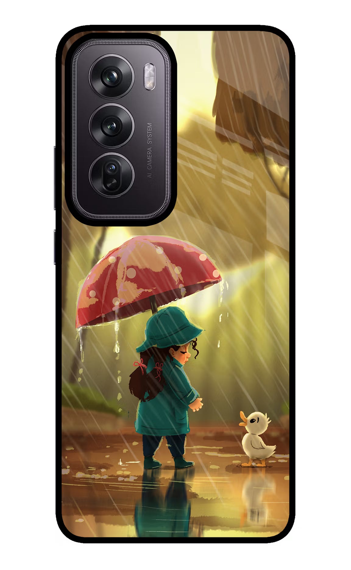 Rainy Day Oppo Reno12 Pro 5G Glass Case Back Cover by Casekaro