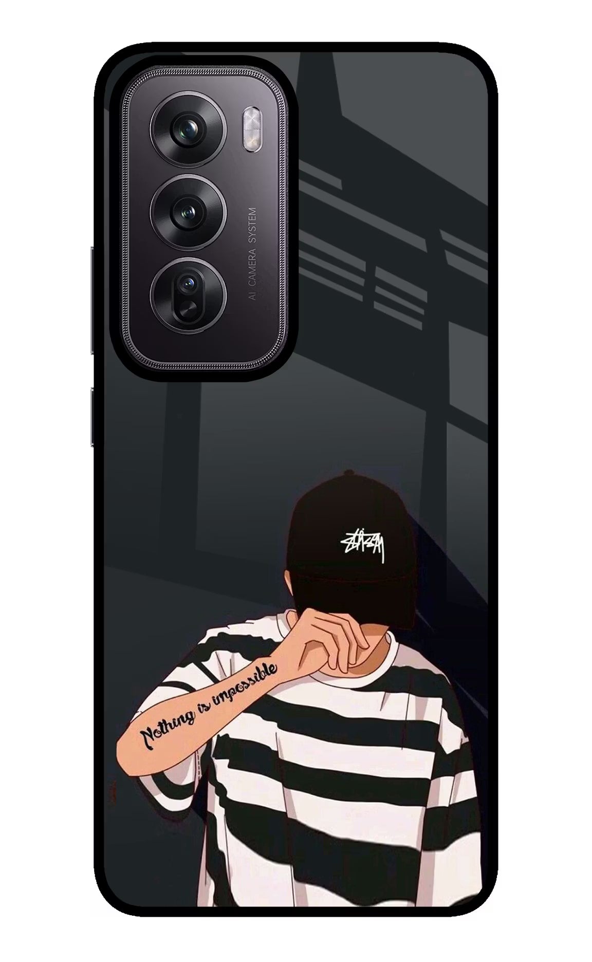 Aesthetic Boy Oppo Reno12 Pro 5G Glass Case Back Cover by Casekaro