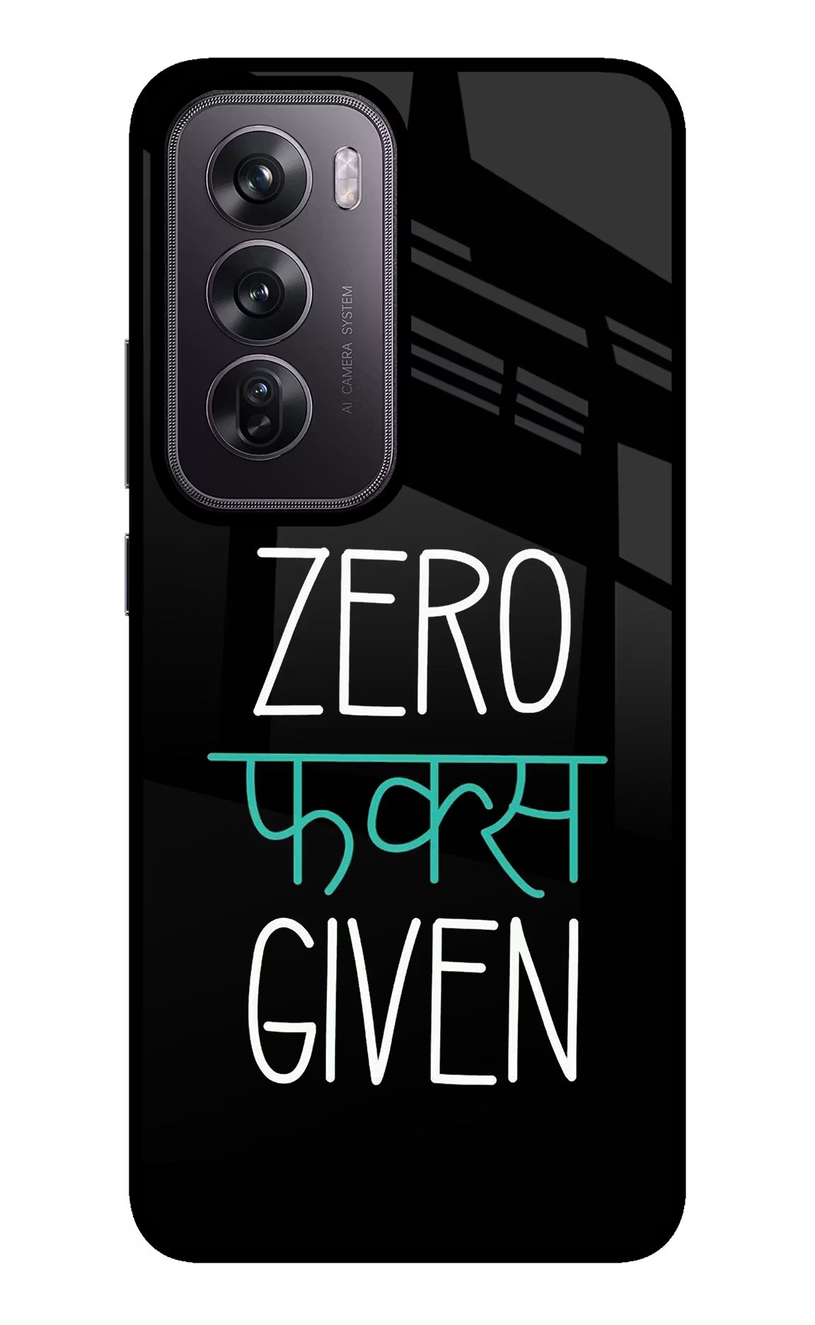 Zero Fucks Given Oppo Reno12 Pro 5G Glass Case Back Cover by Casekaro