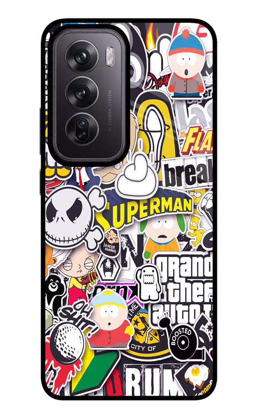 Sticker Bomb Oppo Reno12 Pro 5G Glass Case