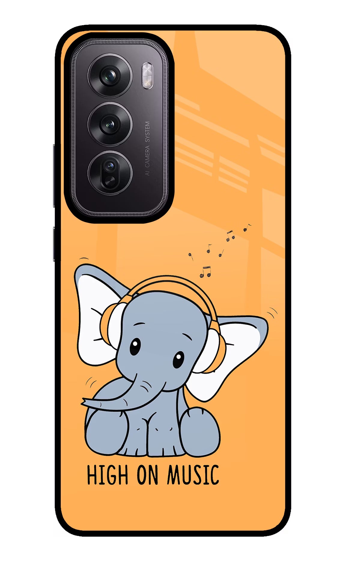 High On Music Oppo Reno12 Pro 5G Glass Case Back Cover by Casekaro