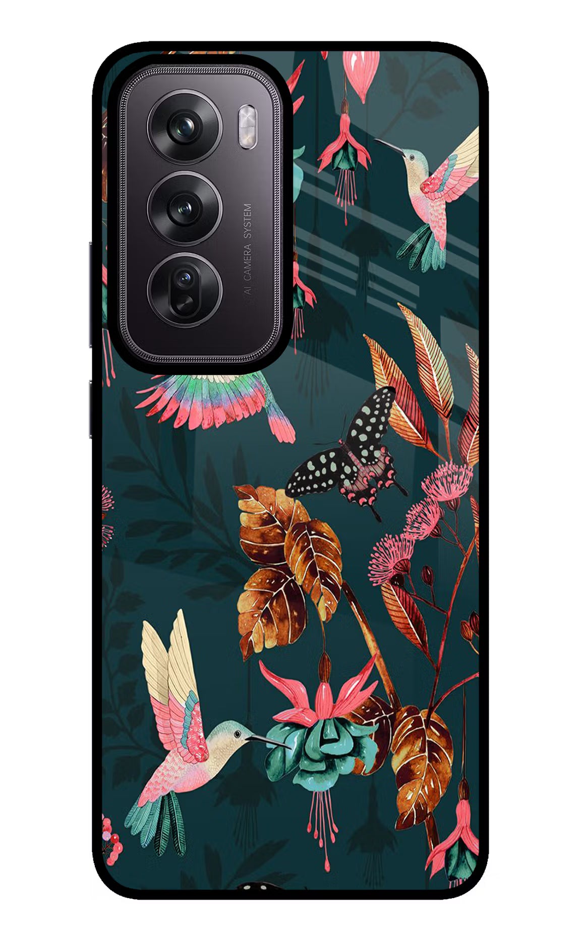 Birds Oppo Reno12 Pro 5G Glass Case Back Cover by Casekaro