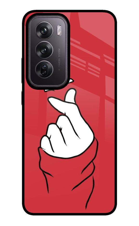 Korean Love Sign Oppo Reno12 Pro 5G Glass Case