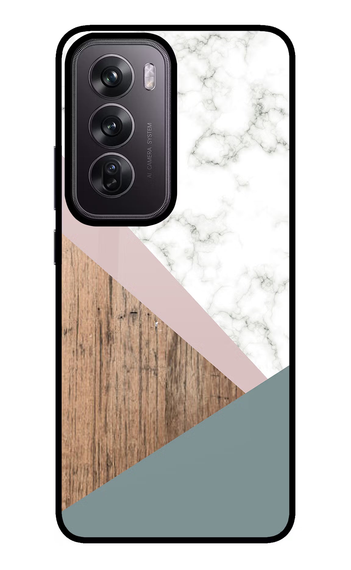 Marble wood Abstract Oppo Reno12 Pro 5G Glass Case Back Cover by Casekaro