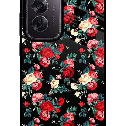 Rose Pattern Oppo Reno12 Pro 5G Glass Case