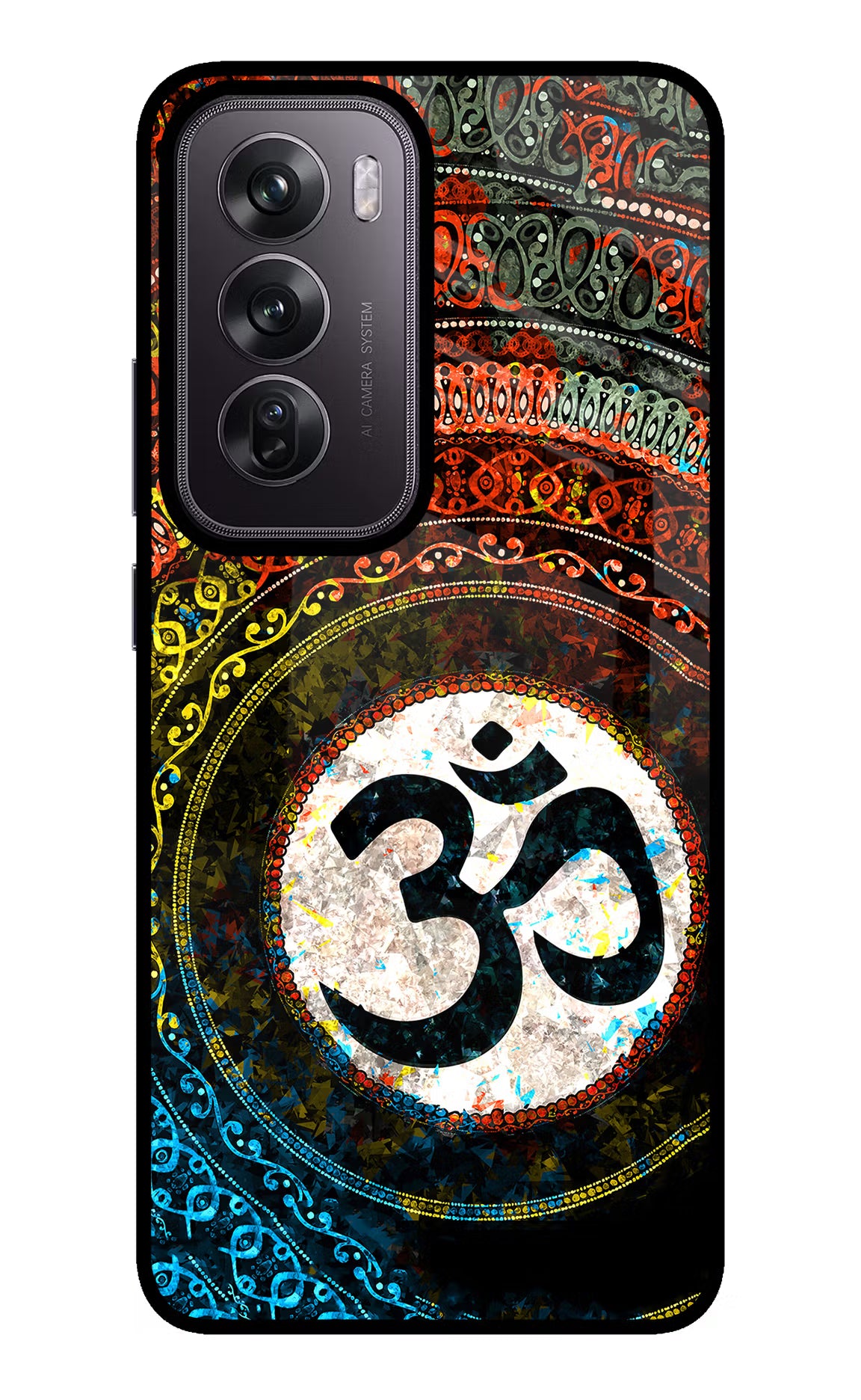 Om Cultural Oppo Reno12 Pro 5G Glass Case Back Cover by Casekaro