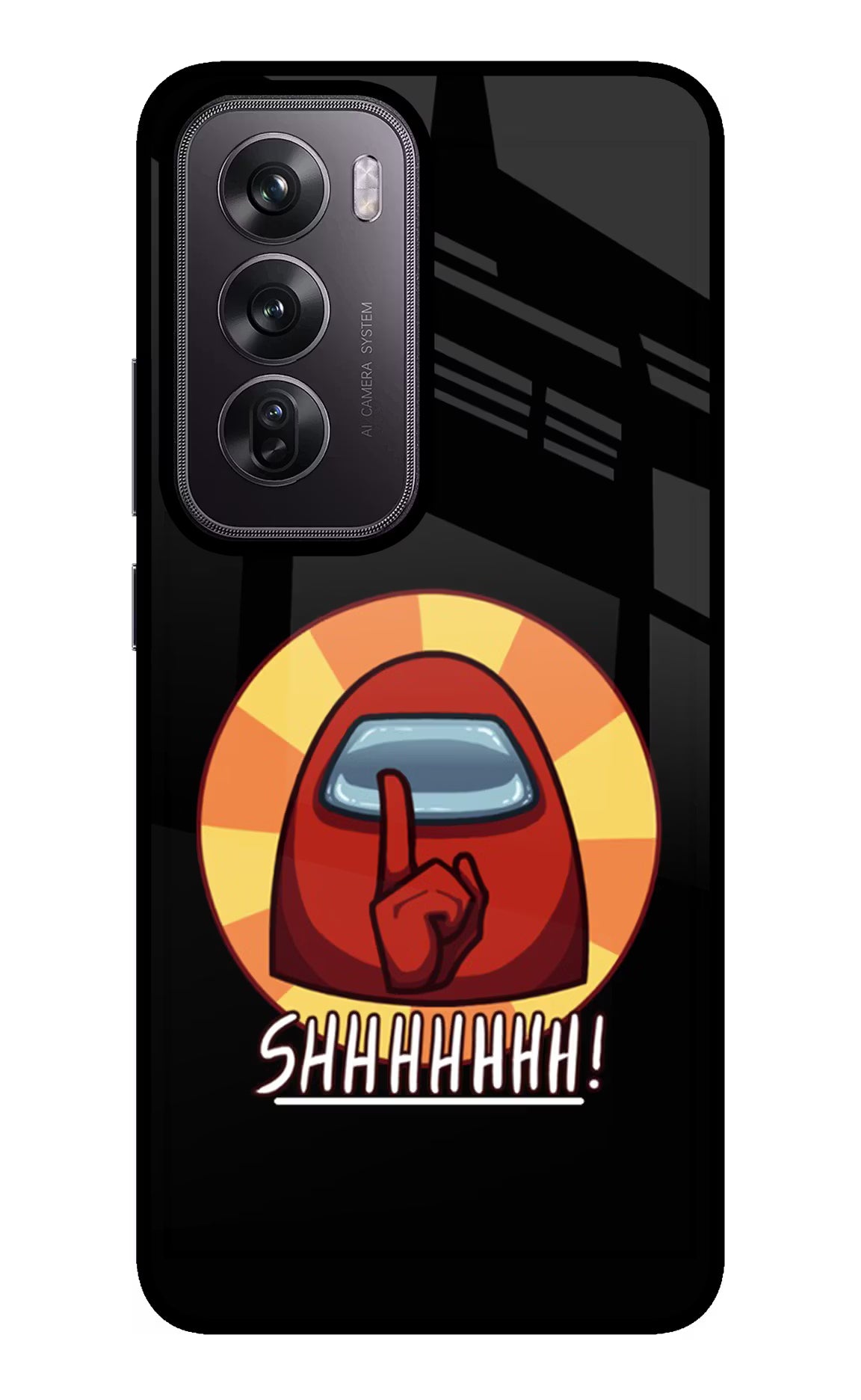 Among Us Shhh! Oppo Reno12 Pro 5G Glass Case Back Cover by Casekaro