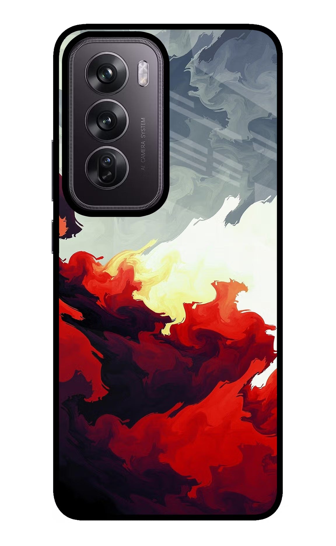Fire Cloud Oppo Reno12 Pro 5G Glass Case Back Cover by Casekaro