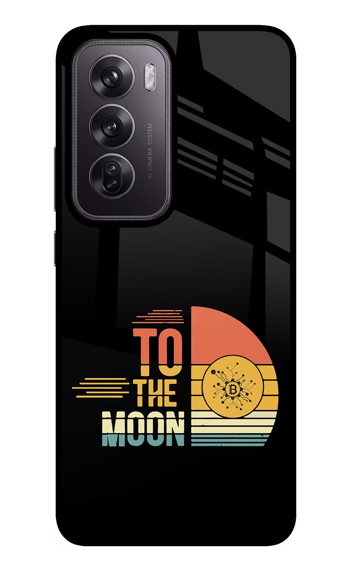 To the Moon Oppo Reno12 Pro 5G Glass Case Back Cover by Casekaro