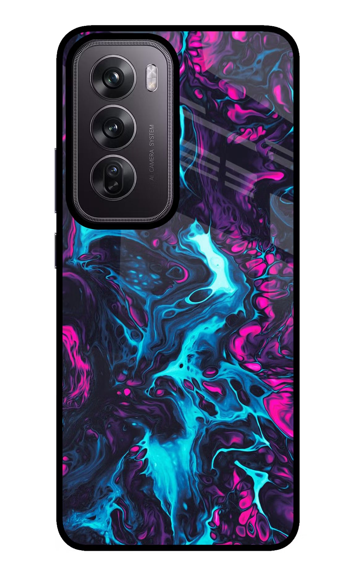 Abstract Oppo Reno12 Pro 5G Glass Case Back Cover by Casekaro