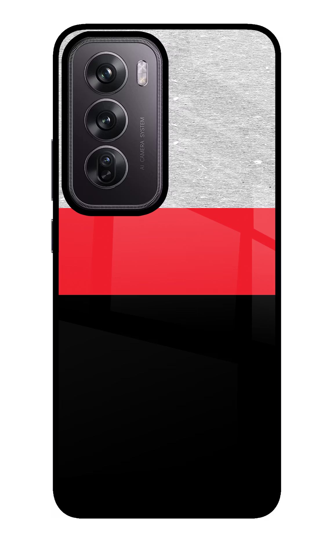 Tri Color Pattern Oppo Reno12 Pro 5G Glass Case Back Cover by Casekaro