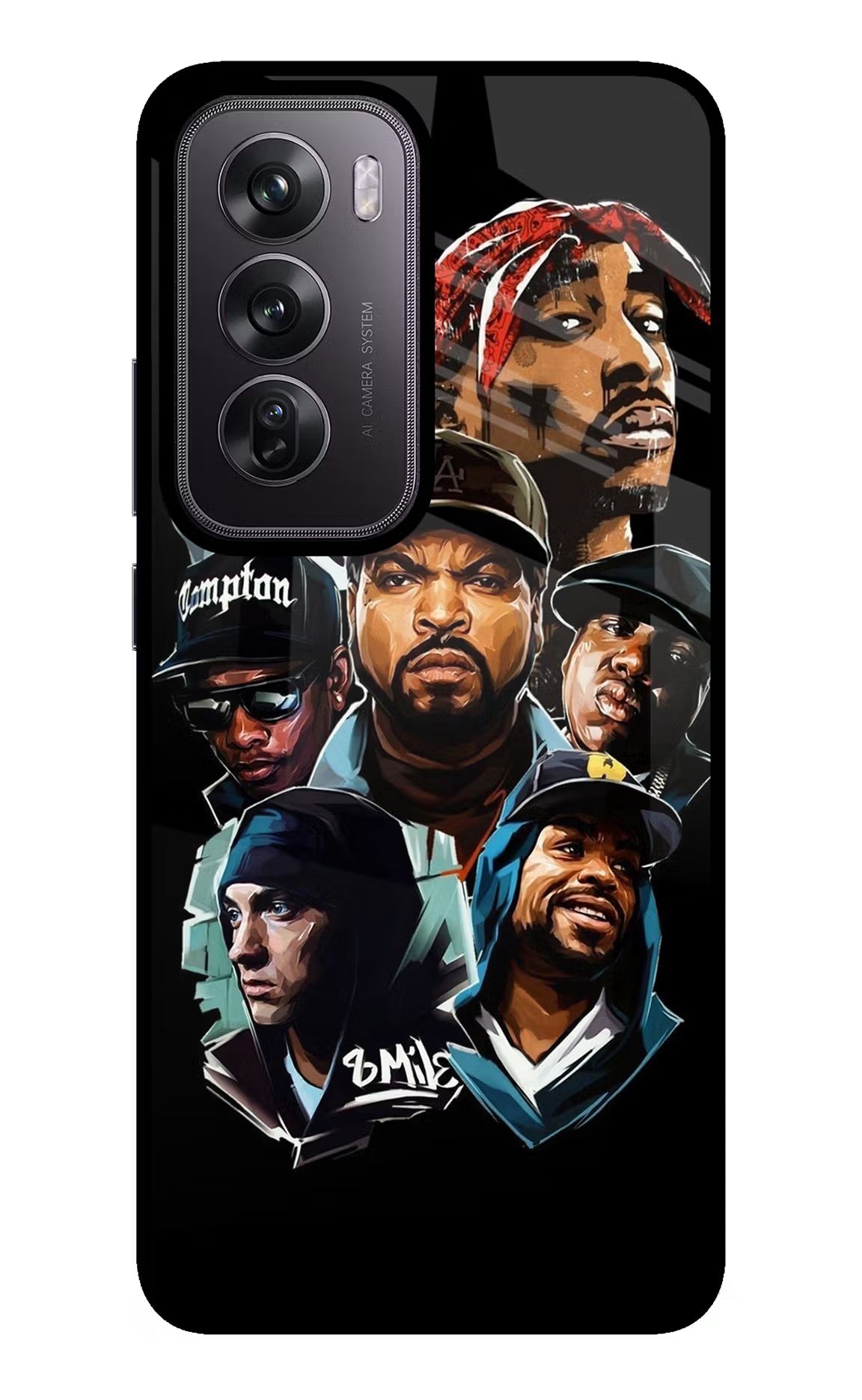 Rappers Oppo Reno12 Pro 5G Glass Case Back Cover by Casekaro