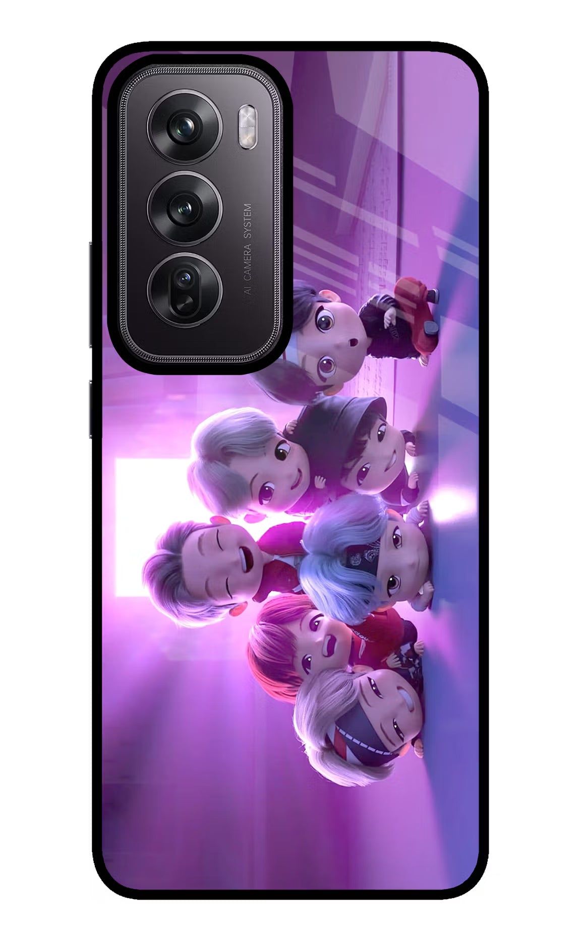 BTS Chibi Oppo Reno12 Pro 5G Glass Case