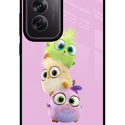 Cute Little Birds Oppo Reno12 Pro 5G Glass Case Back Cover by Casekaro