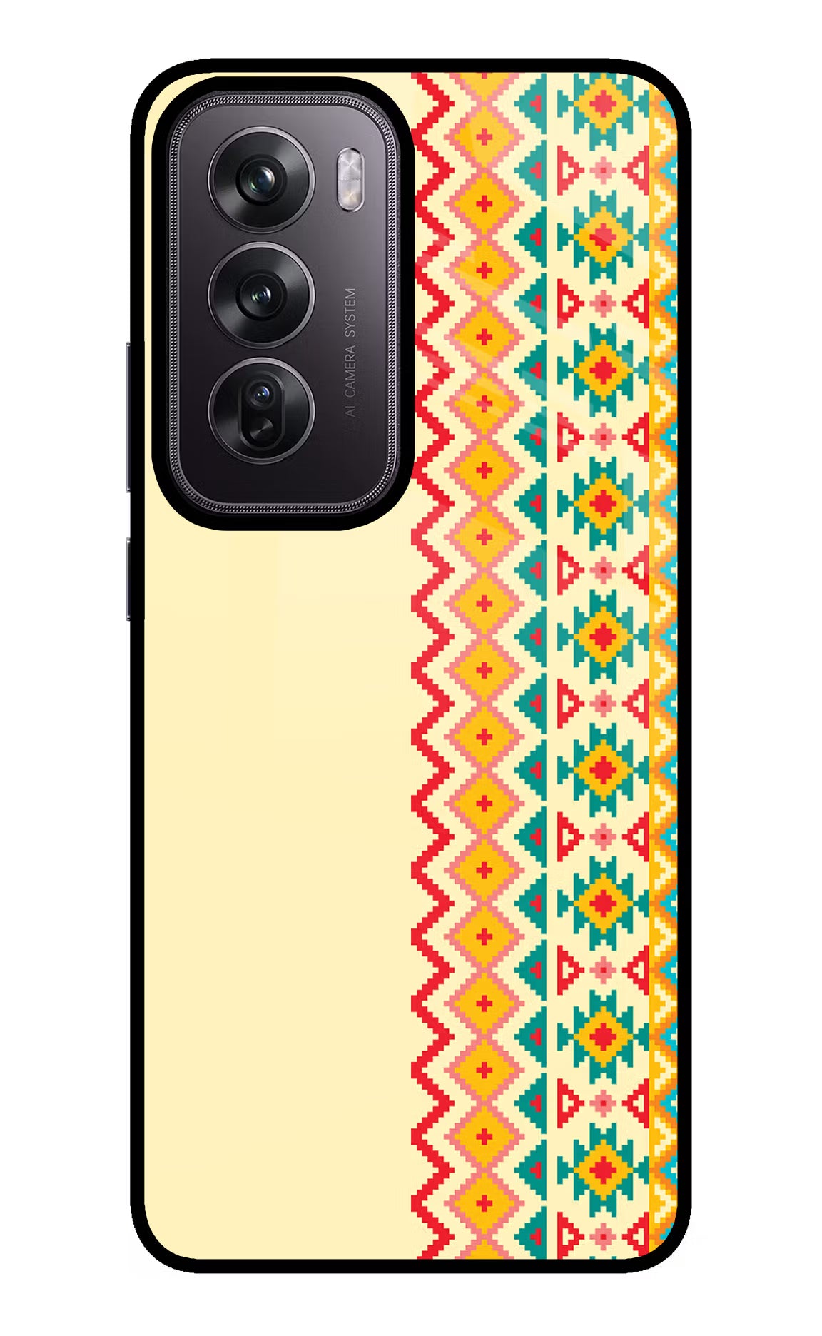 Ethnic Seamless Oppo Reno12 Pro 5G Glass Case Back Cover by Casekaro