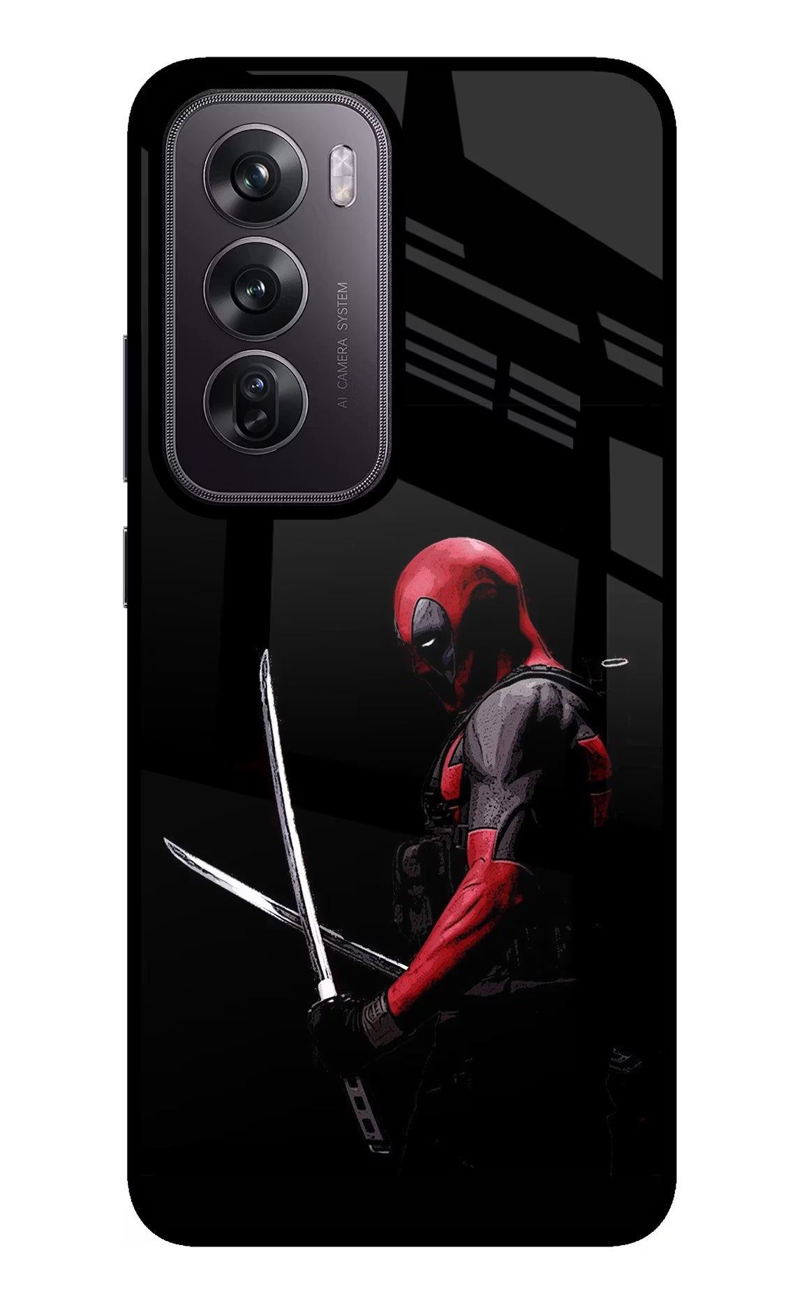 Deadpool Oppo Reno12 Pro 5G Glass Case Back Cover by Casekaro