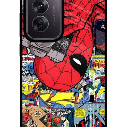 Spider Man Oppo Reno12 Pro 5G Glass Case Back Cover by Casekaro