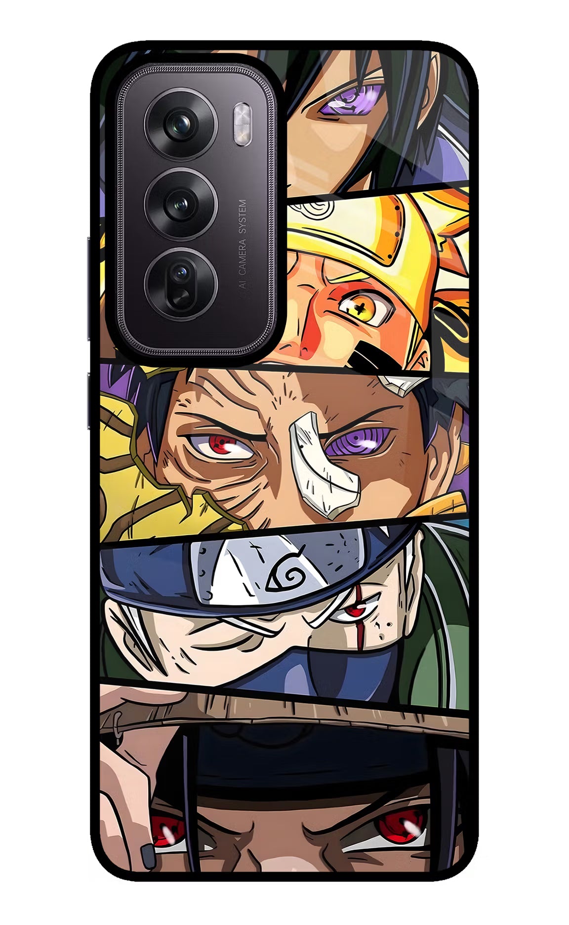 Naruto Character Oppo Reno12 Pro 5G Glass Case Back Cover by Casekaro