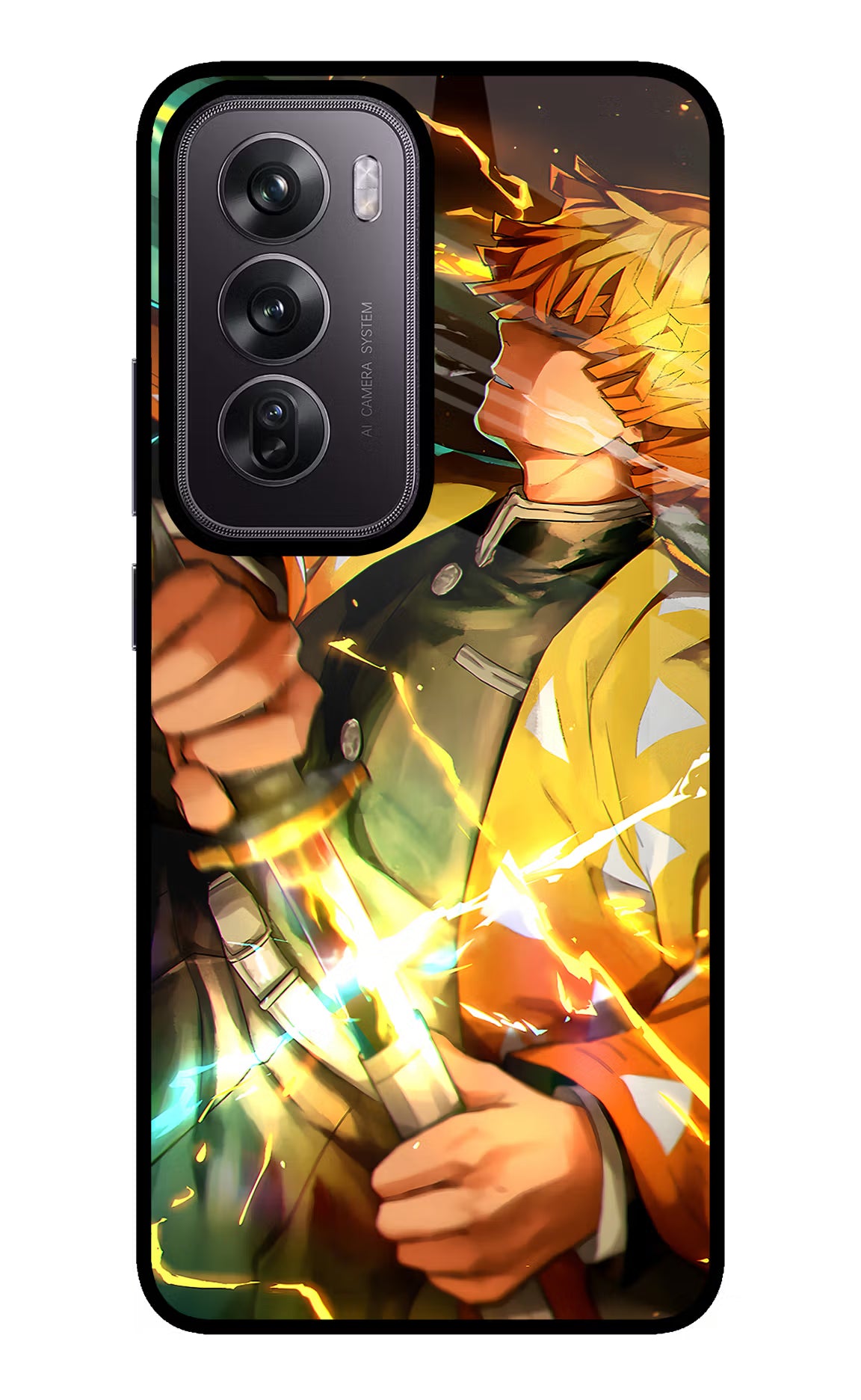 Demon Slayer Oppo Reno12 Pro 5G Glass Case Back Cover by Casekaro
