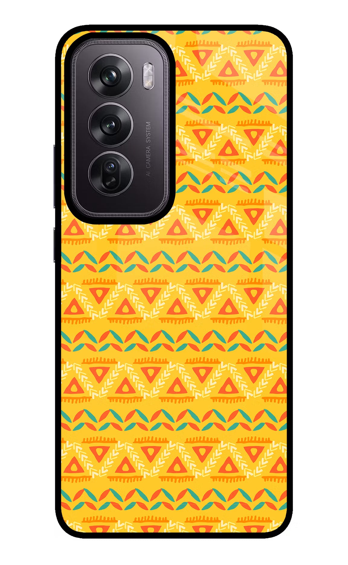 Tribal Pattern Oppo Reno12 Pro 5G Glass Case Back Cover by Casekaro