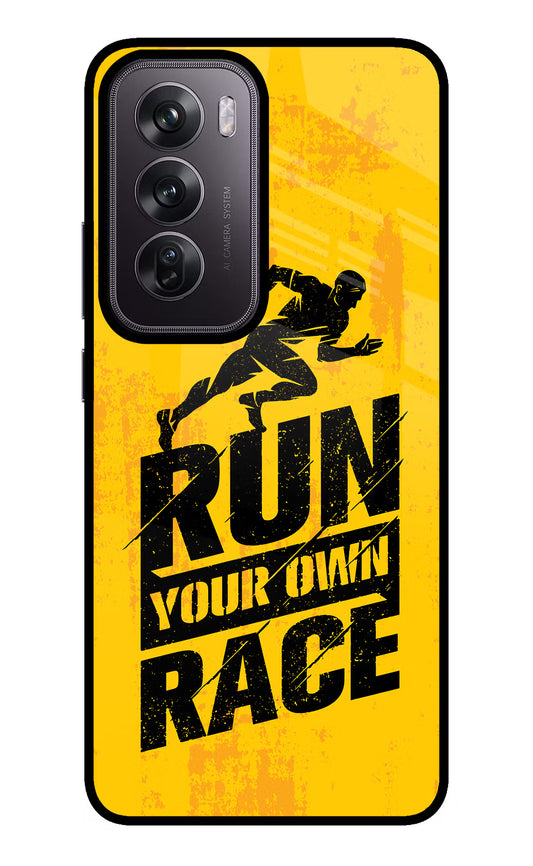 Run Your Own Race Oppo Reno12 Pro 5G Glass Case