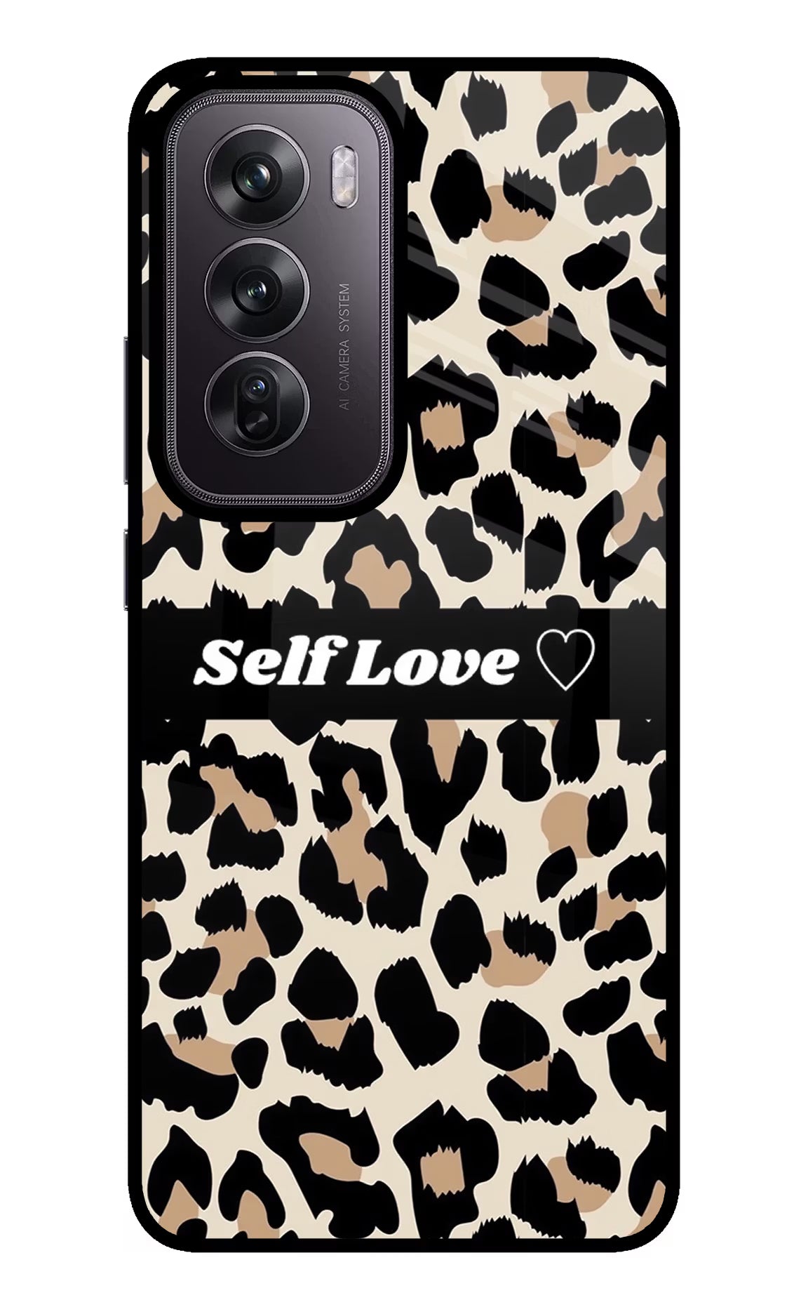 Leopard Print Self Love Oppo Reno12 Pro 5G Glass Case