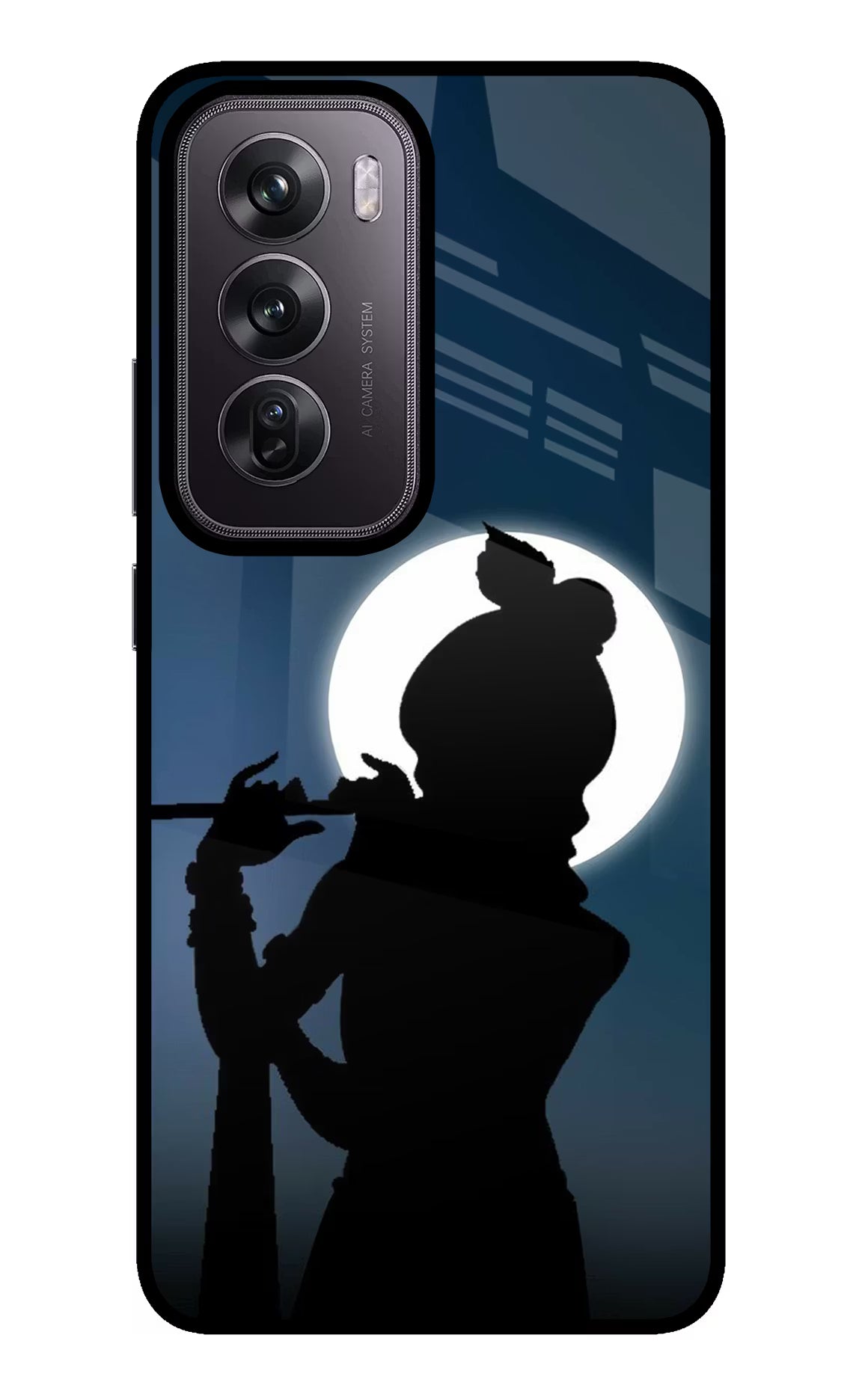 Shri Krishna Silhouette Oppo Reno12 Pro 5G Glass Case Back Cover by Casekaro