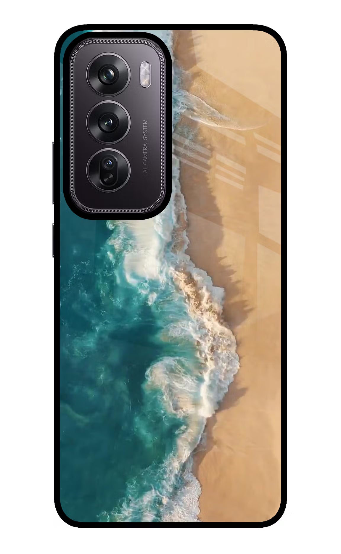 Ocean Beach Oppo Reno12 Pro 5G Glass Case Back Cover by Casekaro