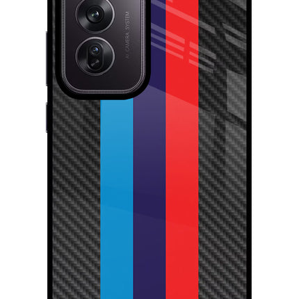 BMW Stripes Pattern Oppo Reno12 Pro 5G Glass Case Back Cover by Casekaro