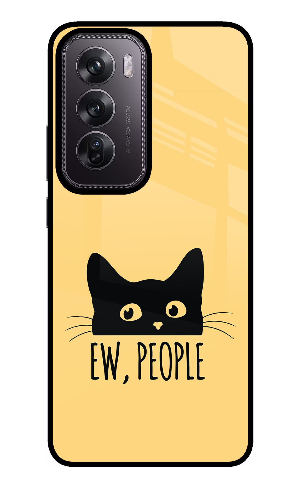 Ew People Catitude Oppo Reno12 Pro 5G Glass Case Back Cover by Casekaro