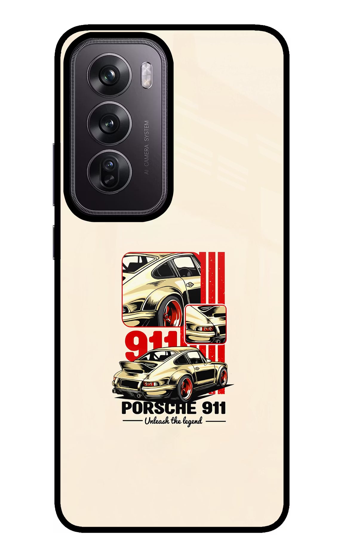 Classic Porsche 911 Oppo Reno12 Pro 5G Glass Case Back Cover by Casekaro
