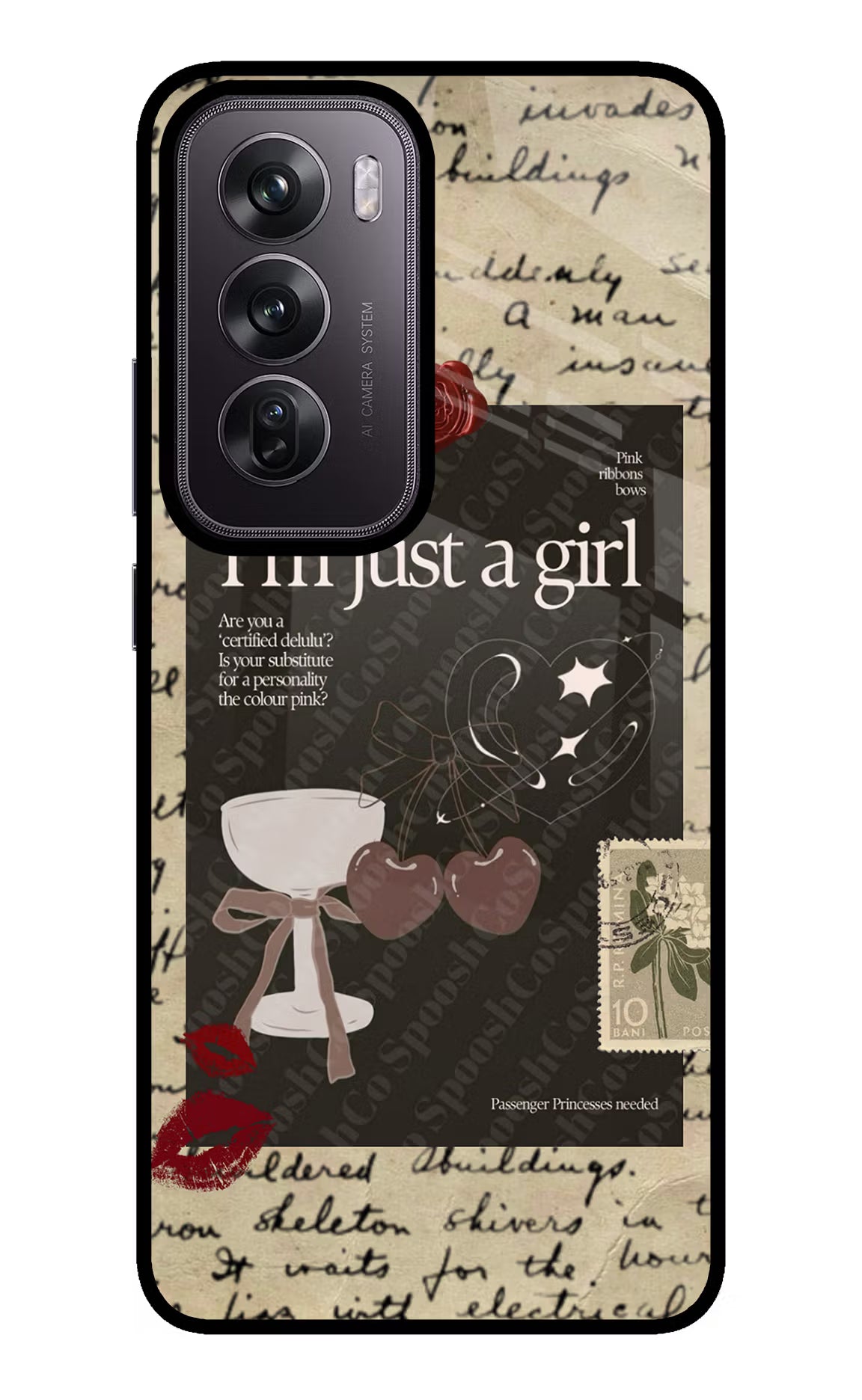 I am just a girl Oppo Reno12 Pro 5G Glass Case Back Cover by Casekaro