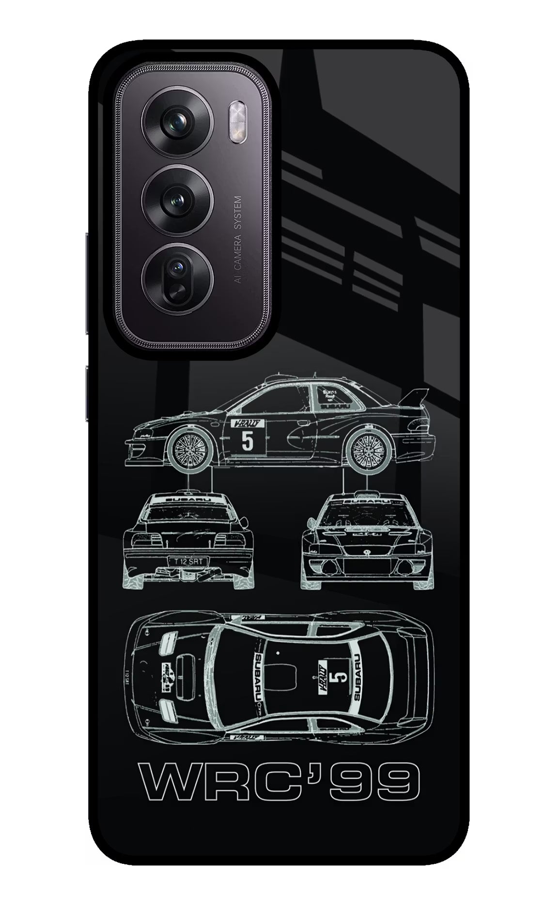 WRC'99 Oppo Reno12 Pro 5G Glass Case Back Cover by Casekaro