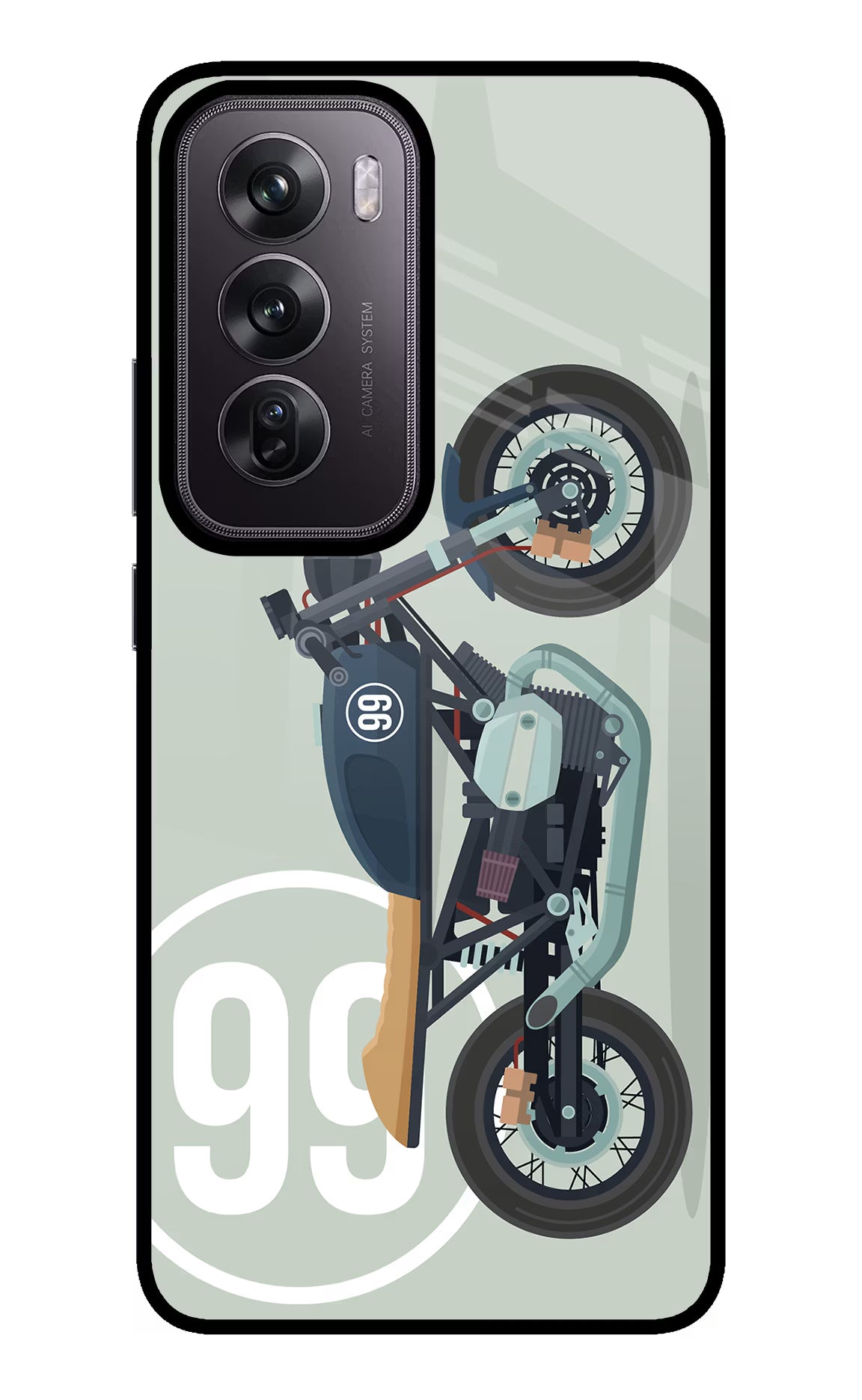 Classic Cafe Racer 99 Oppo Reno12 Pro 5G Glass Case Back Cover by Casekaro
