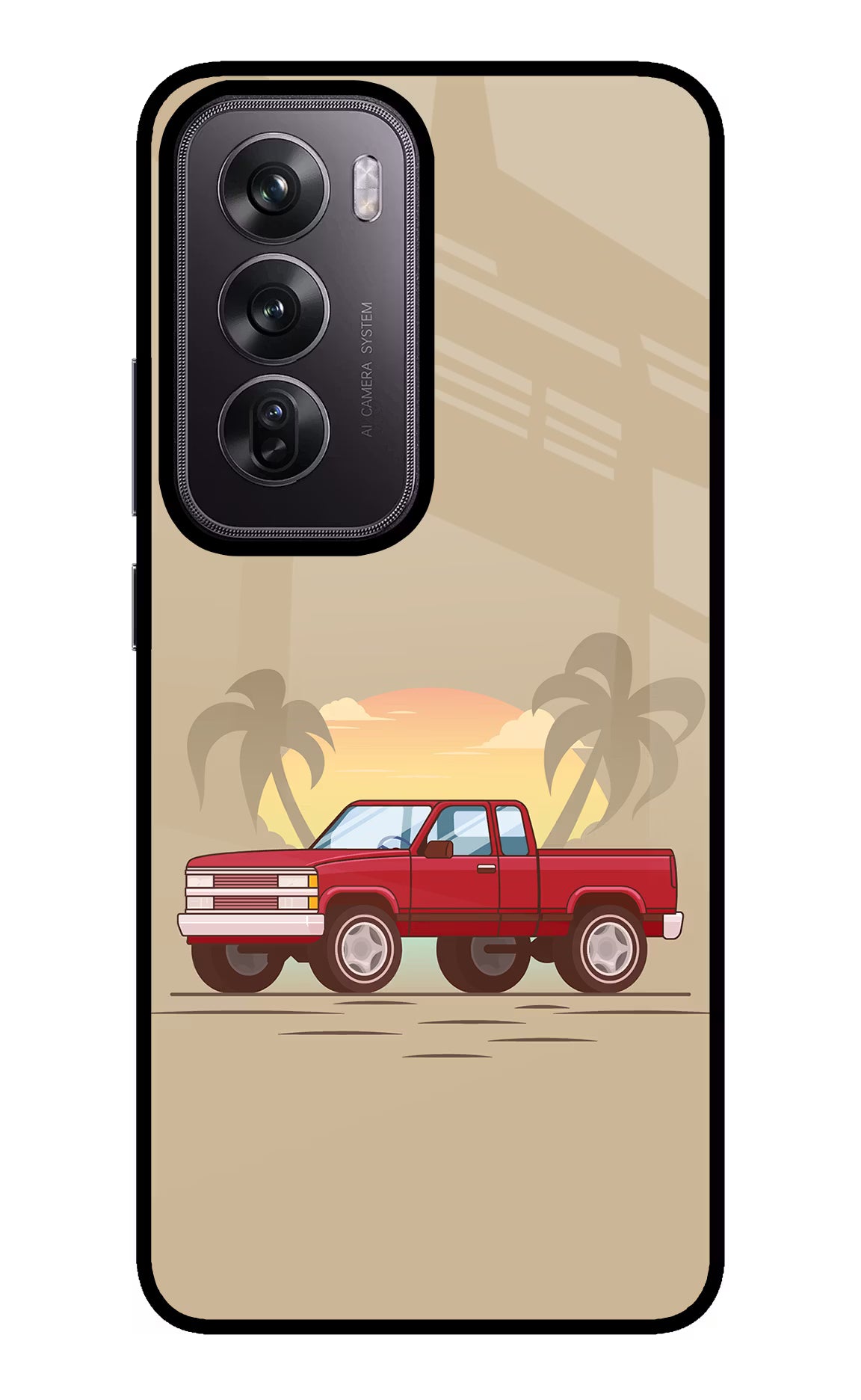 Desert Classic Drive Oppo Reno12 Pro 5G Glass Case Back Cover by Casekaro