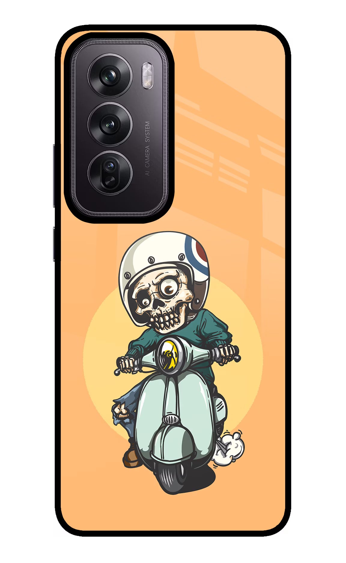 Undead Biker Oppo Reno12 Pro 5G Glass Case Back Cover by Casekaro