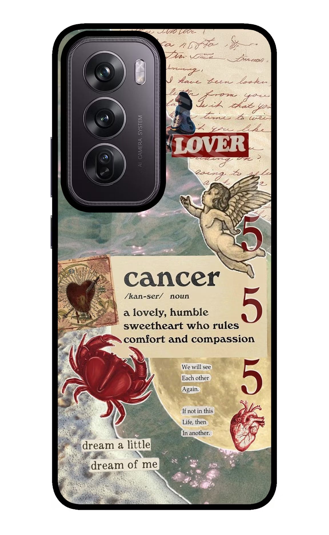 Cancer Zodiac Oppo Reno12 Pro 5G Glass Case Back Cover by Casekaro